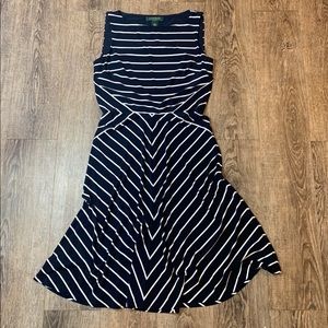 Lauren RL Matte Jersey Midi Fit & Flare Dress